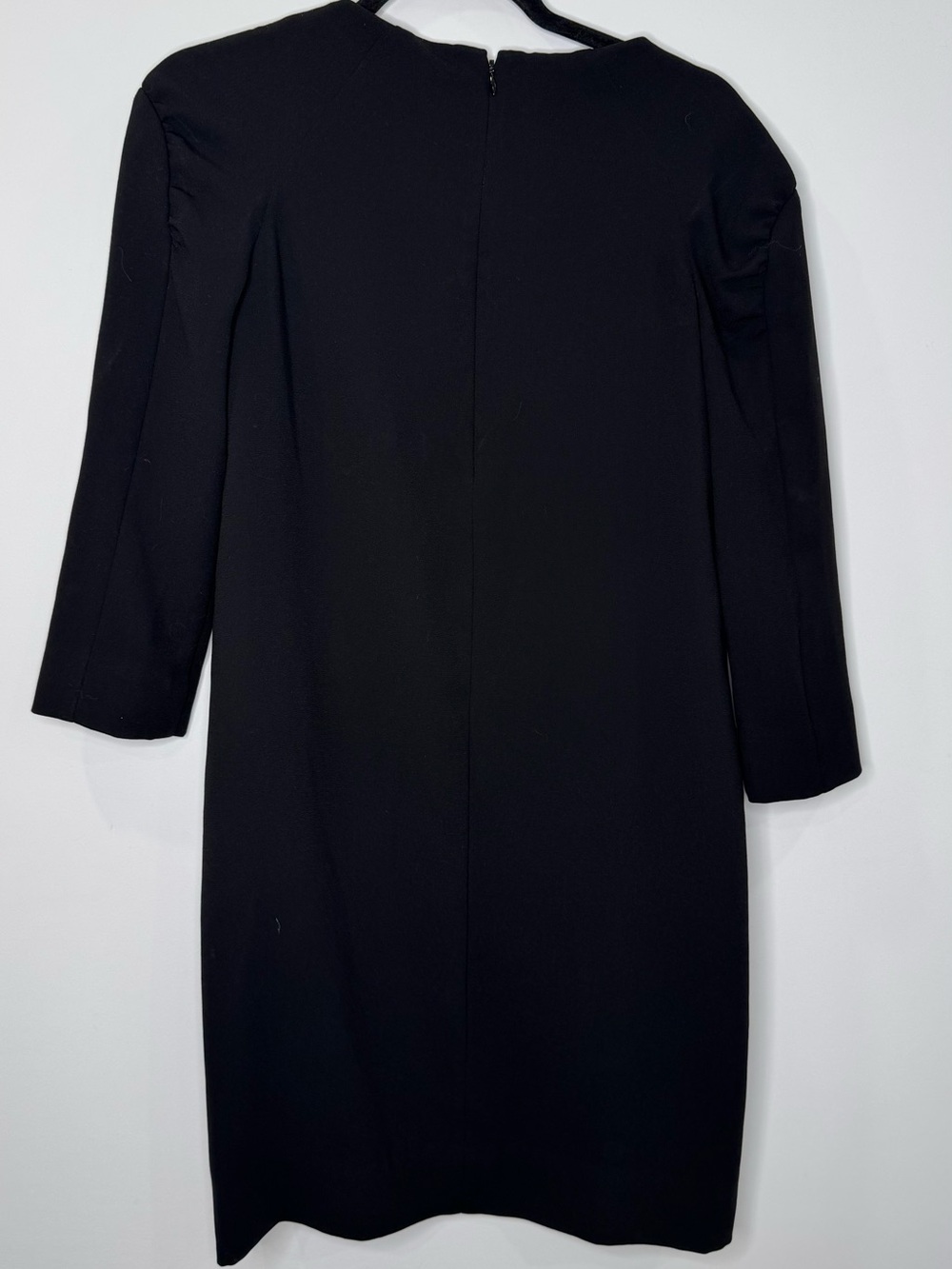 COS Classic Black Shift Dress with Subtle Puff Sleeves Gathered sz 2 minimalist - Picture 7 of 7